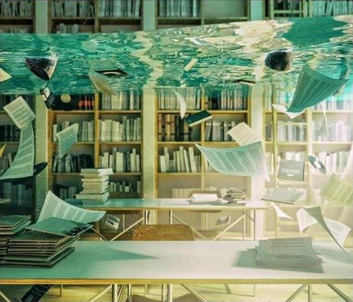 Books and documents under water